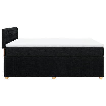 Boxspring met matras stof zwart 140x200 cm