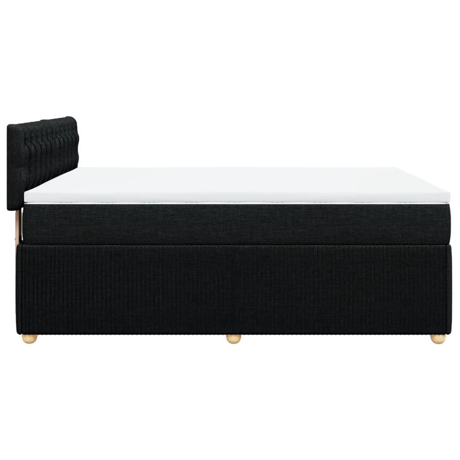 Boxspring met matras stof zwart 140x200 cm