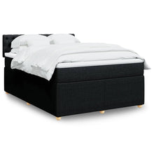 Boxspring met matras stof zwart 140x200 cm