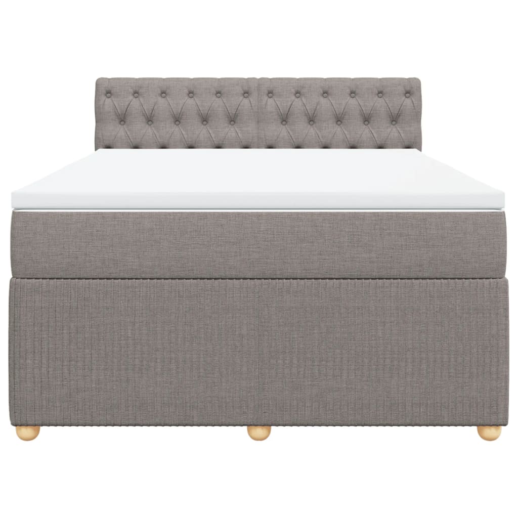 Boxspring met matras stof taupe 140x200 cm