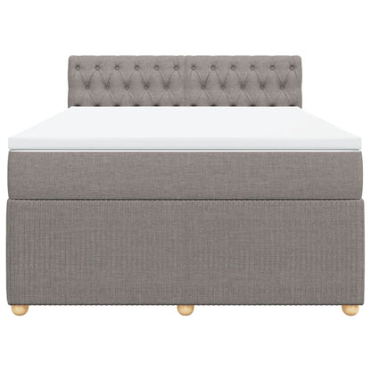 Boxspring met matras stof taupe 140x200 cm