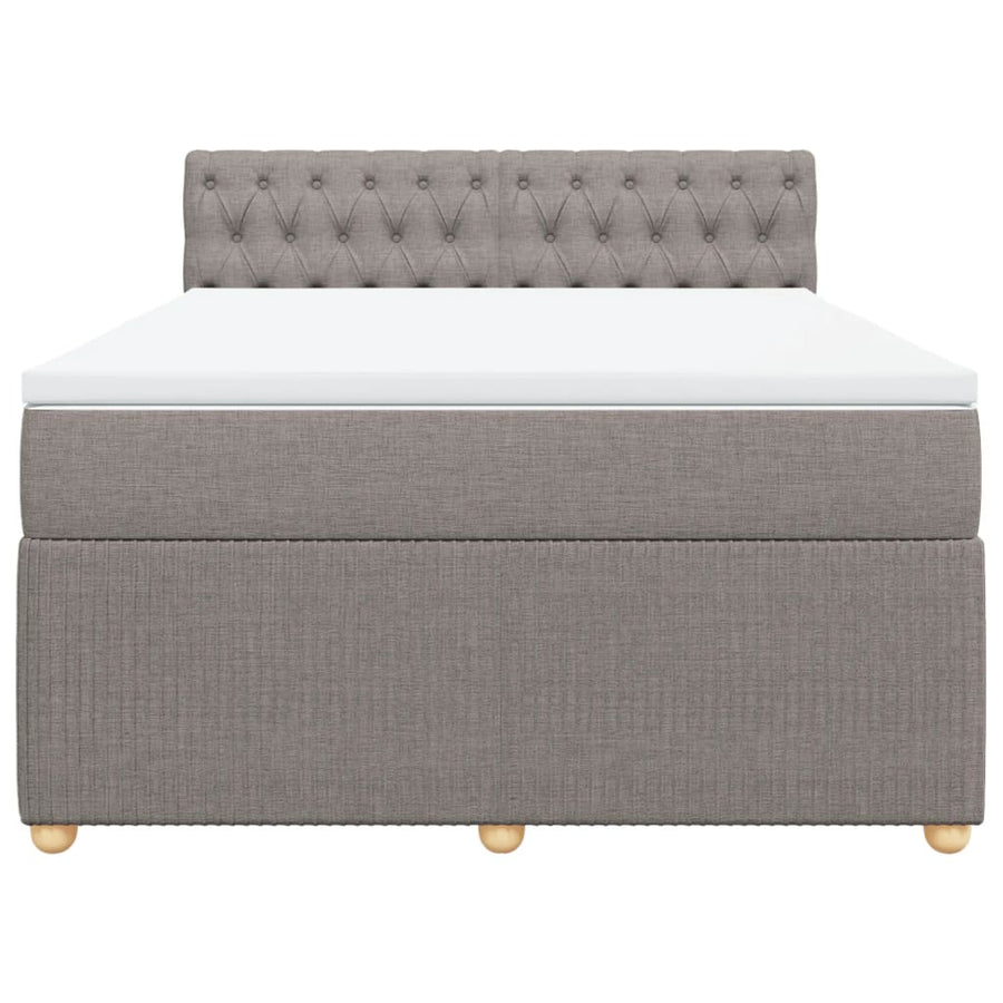 Boxspring met matras stof taupe 140x200 cm