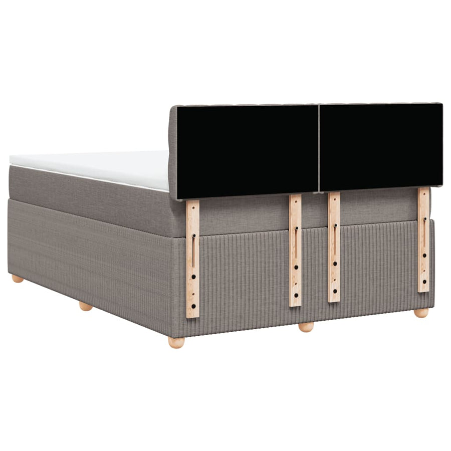 Boxspring met matras stof taupe 140x200 cm