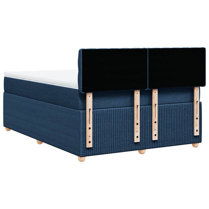Boxspring met matras stof blauw 140x200 cm