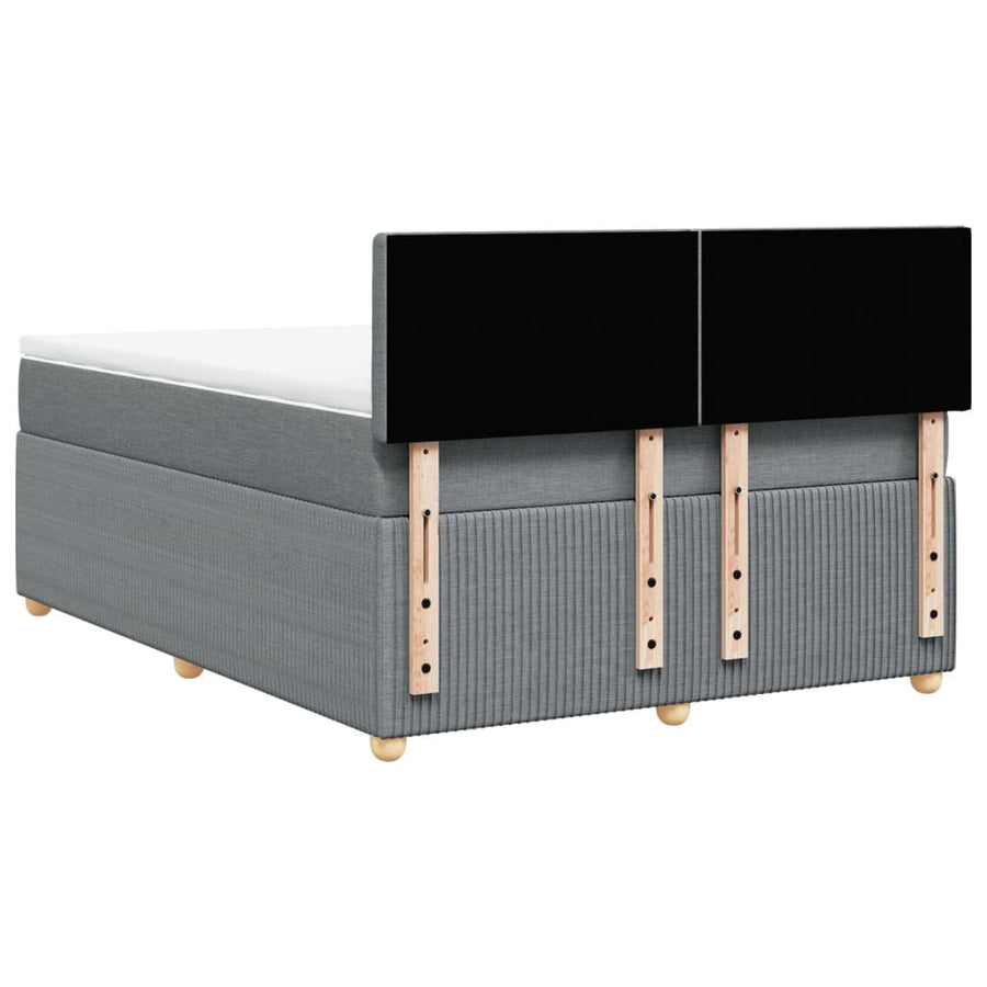 Boxspring met matras stof lichtgrijs 140x200 cm