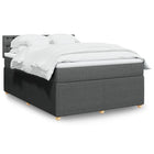 Boxspring met matras 140x200 cm donkergrijs