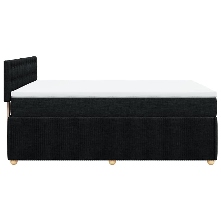 Boxspring met matras stof zwart 140x200 cm