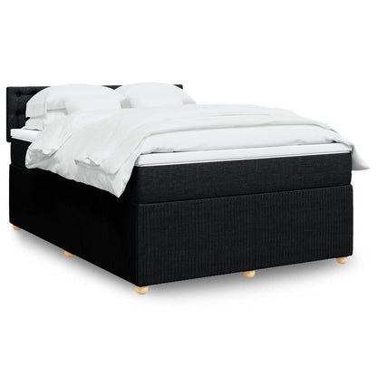 Boxspring met matras stof zwart 140x200 cm