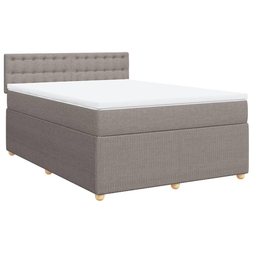 Boxspring met matras stof taupe 140x200 cm