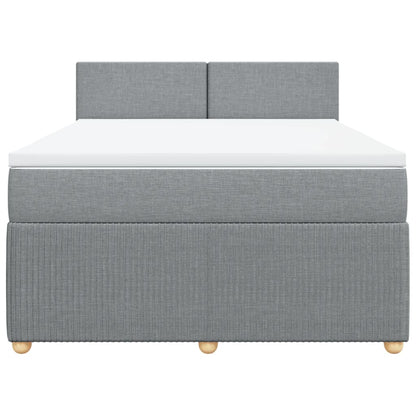 Boxspring met matras stof lichtgrijs 160x200 cm