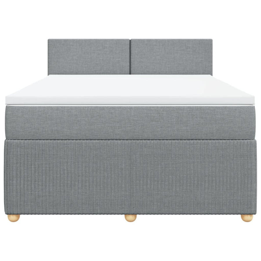 Boxspring met matras stof lichtgrijs 160x200 cm