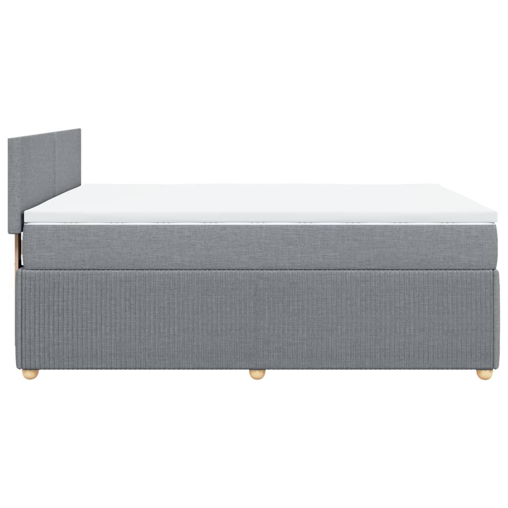 Boxspring met matras stof lichtgrijs 160x200 cm