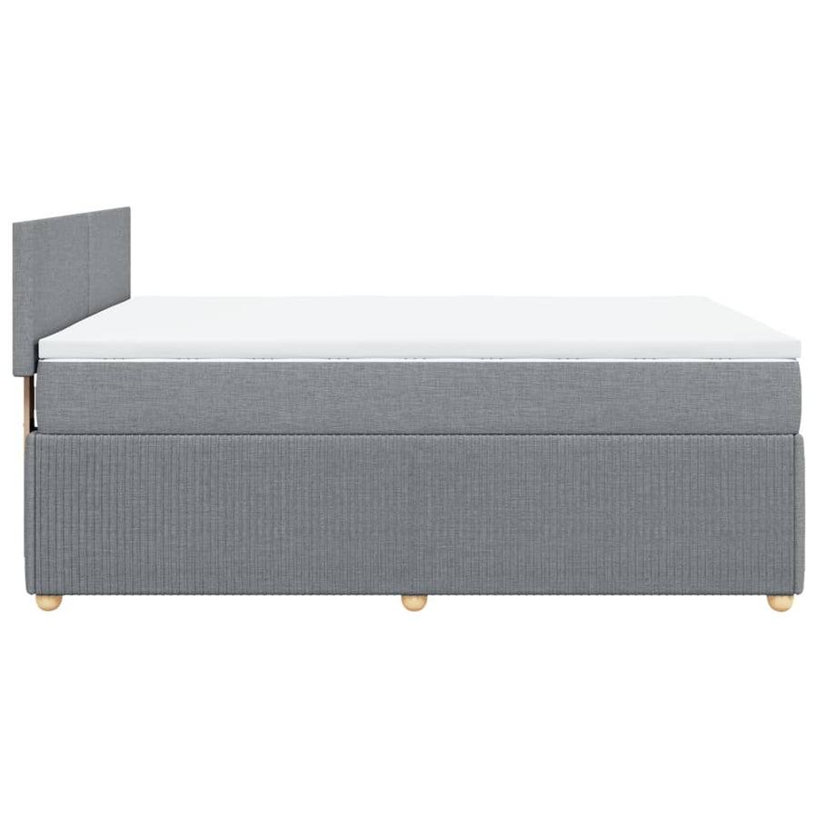 Boxspring met matras stof lichtgrijs 160x200 cm