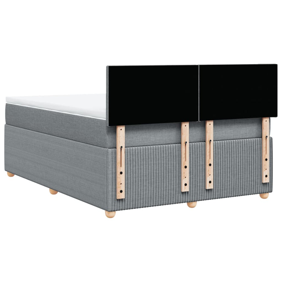 Boxspring met matras stof lichtgrijs 160x200 cm