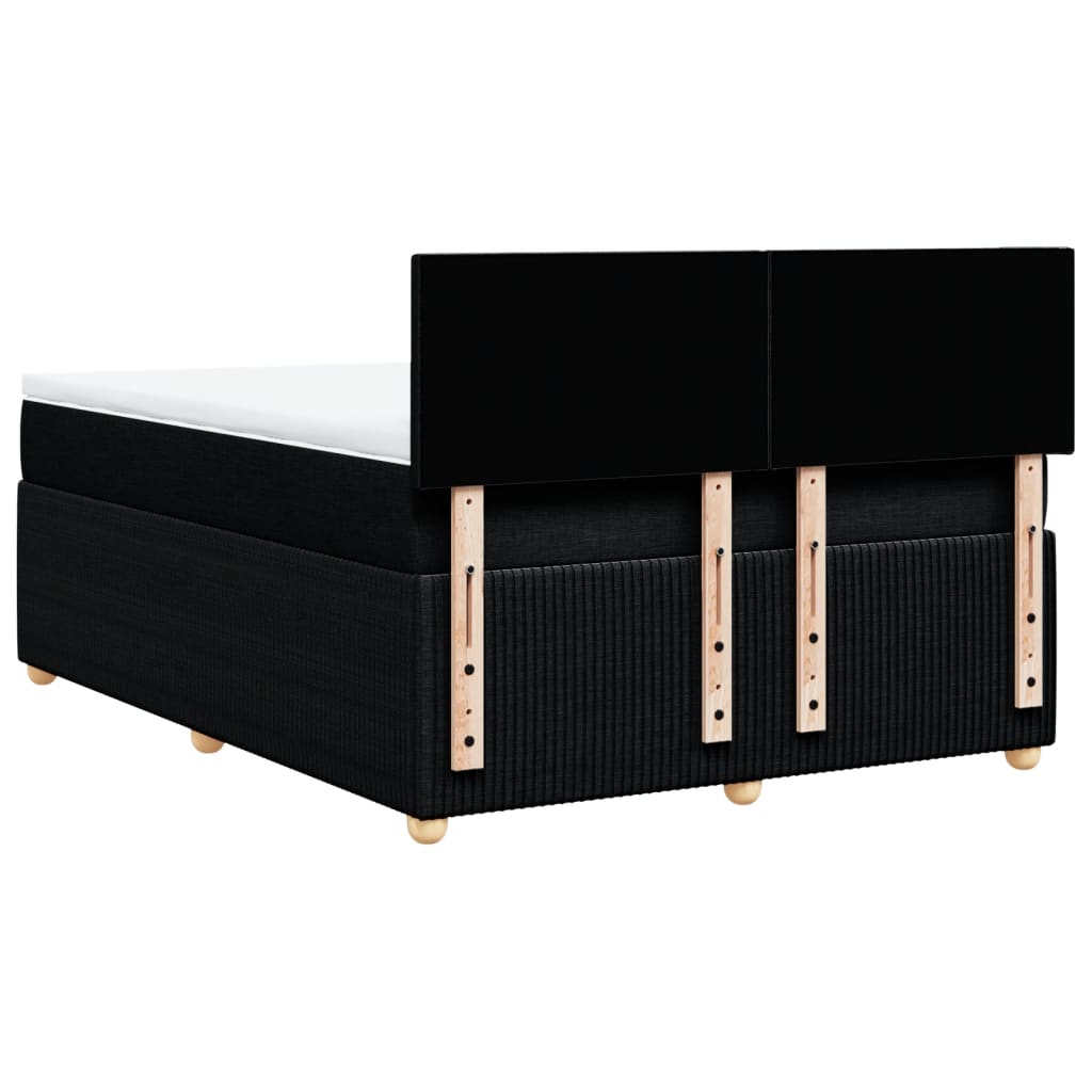 Boxspring met matras stof zwart 160x200 cm