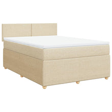 Boxspring met matras stof crèmekleurig 160x200 cm