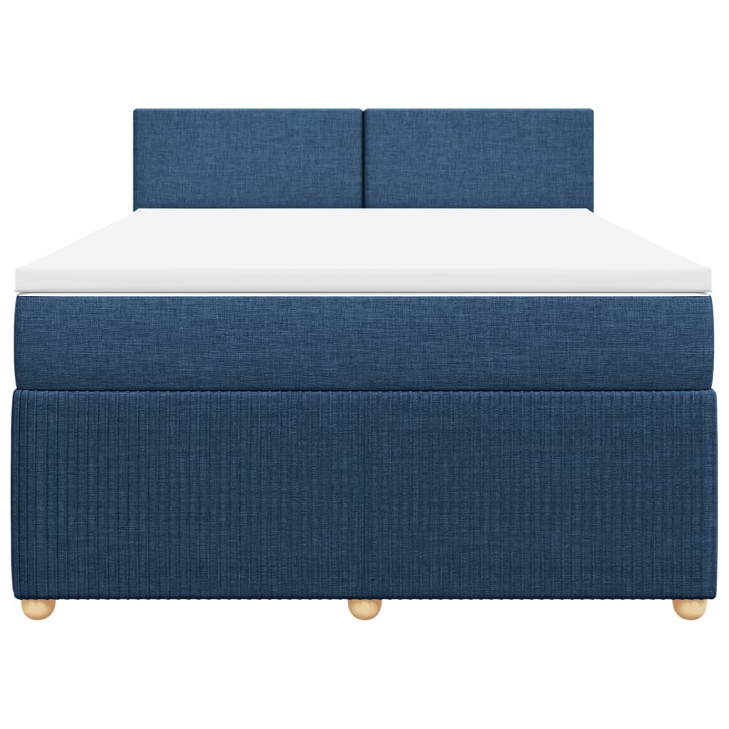 Boxspring met matras stof blauw 160x200 cm