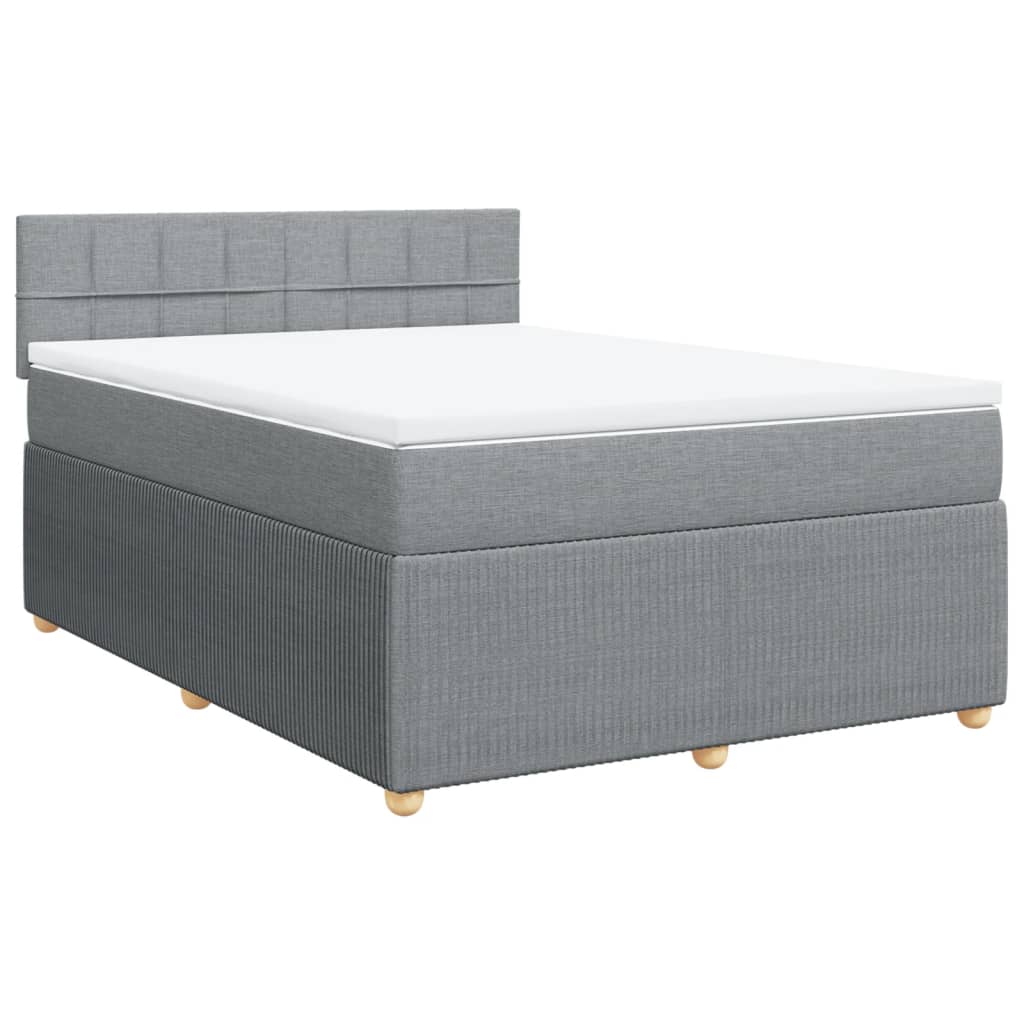 Boxspring met matras stof lichtgrijs 160x200 cm