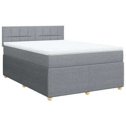 Boxspring met matras stof lichtgrijs 160x200 cm