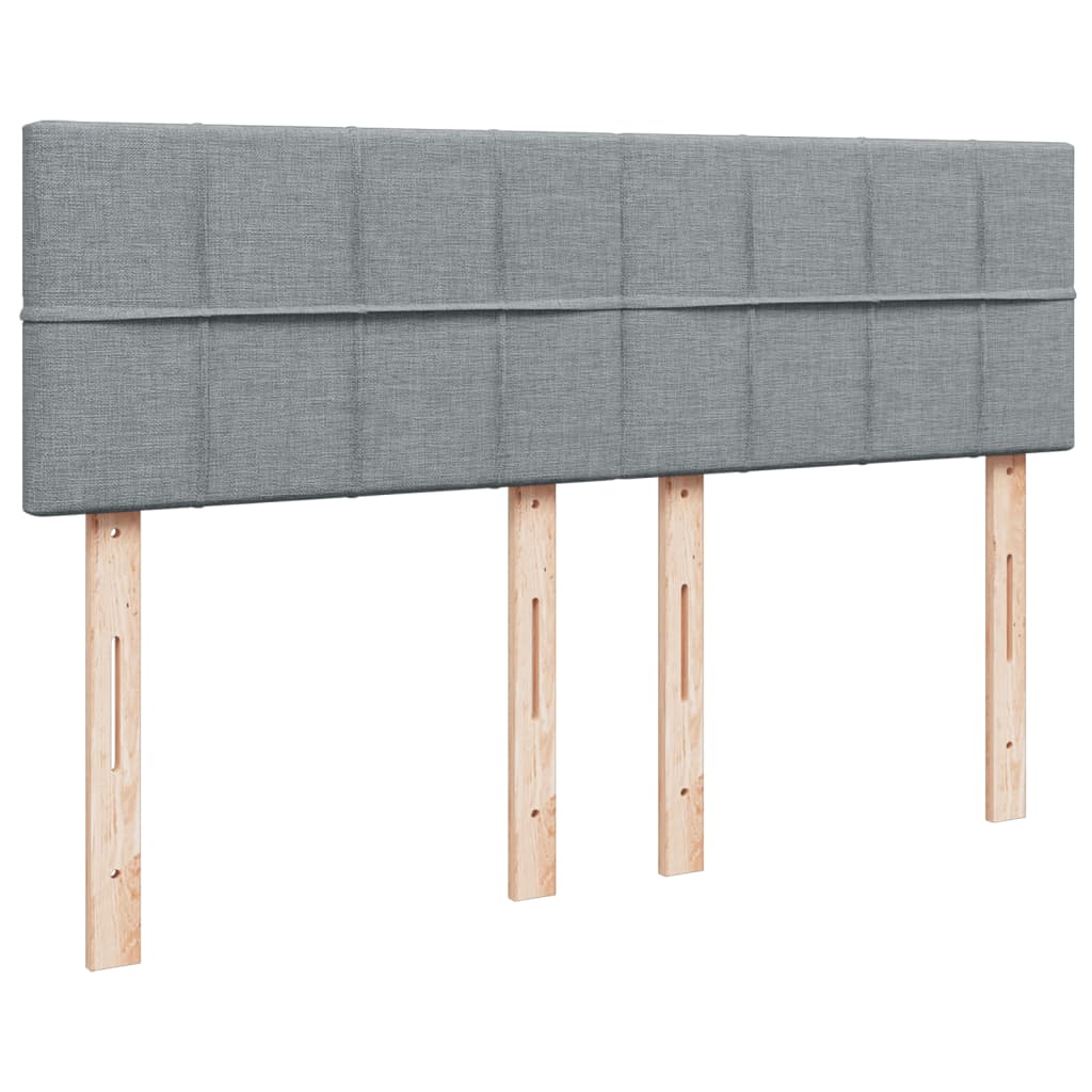 Boxspring met matras stof lichtgrijs 160x200 cm
