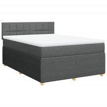 Boxspring met matras stof donkergrijs 160x200 cm
