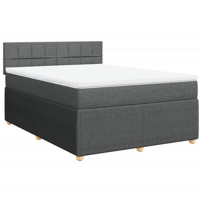 Boxspring met matras stof donkergrijs 160x200 cm