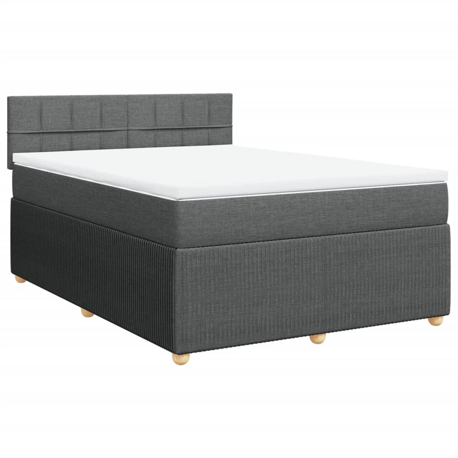 Boxspring met matras stof donkergrijs 160x200 cm