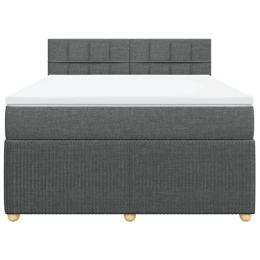 Boxspring met matras stof donkergrijs 160x200 cm