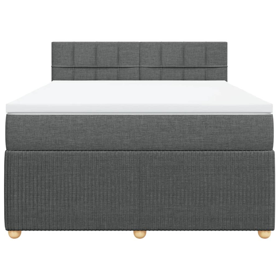 Boxspring met matras stof donkergrijs 160x200 cm