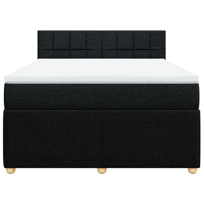 Boxspring met matras stof zwart 160x200 cm