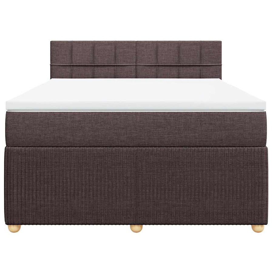 Boxspring met matras stof donkerbruin 160x200 cm