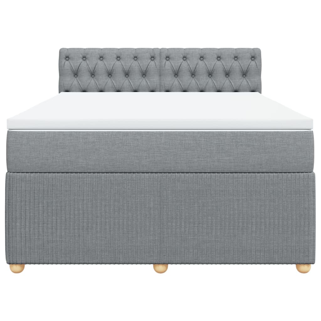Boxspring met matras stof lichtgrijs 160x200 cm