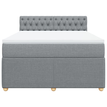 Boxspring met matras stof lichtgrijs 160x200 cm