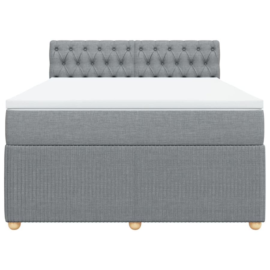 Boxspring met matras stof lichtgrijs 160x200 cm