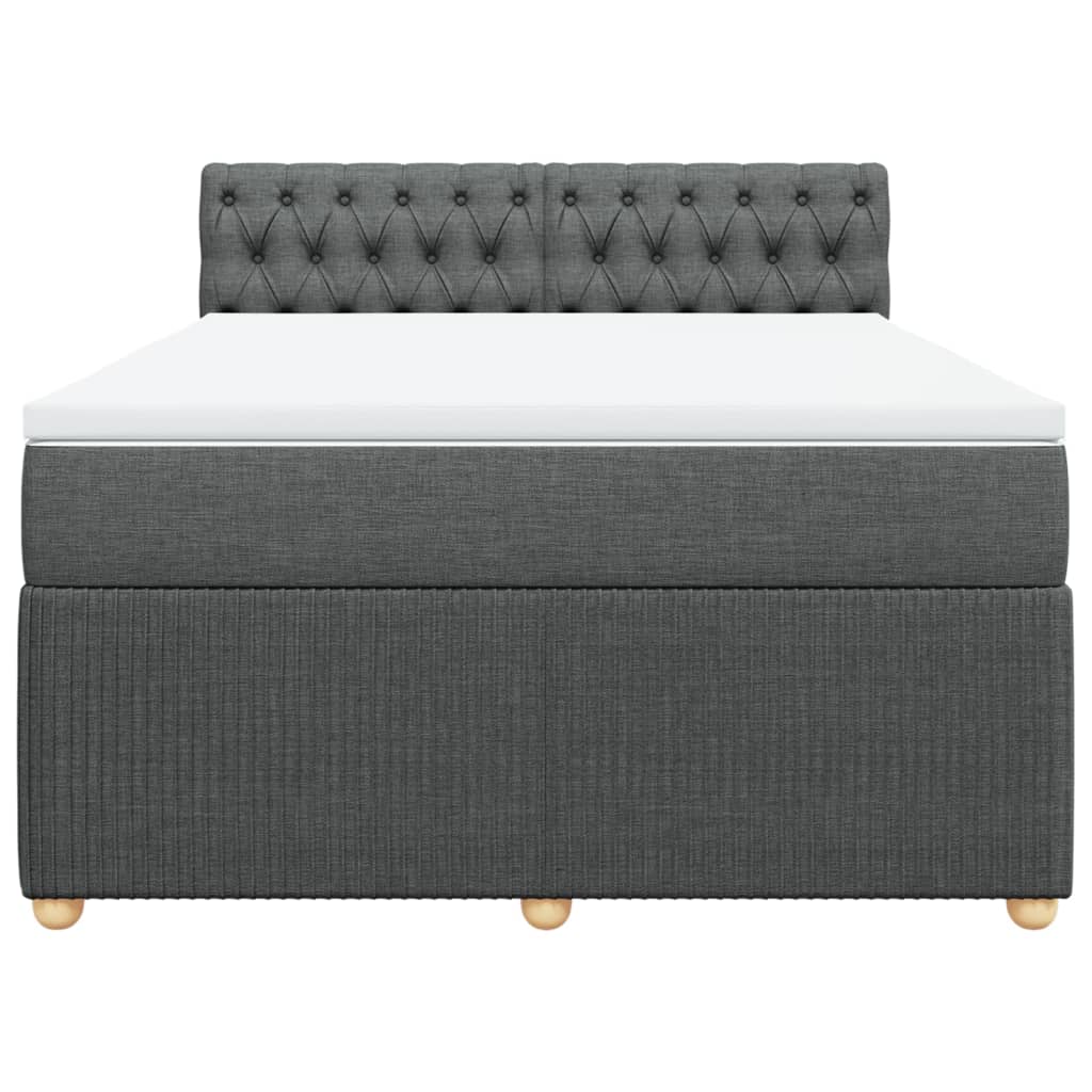 Boxspring met matras stof donkergrijs 160x200 cm
