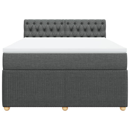 Boxspring met matras stof donkergrijs 160x200 cm