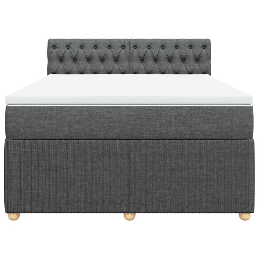 Boxspring met matras stof donkergrijs 160x200 cm