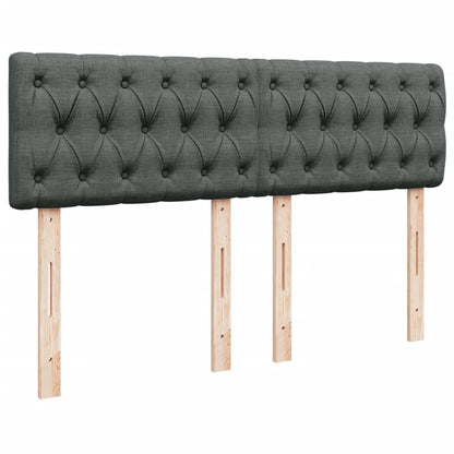 Boxspring met matras stof donkergrijs 160x200 cm
