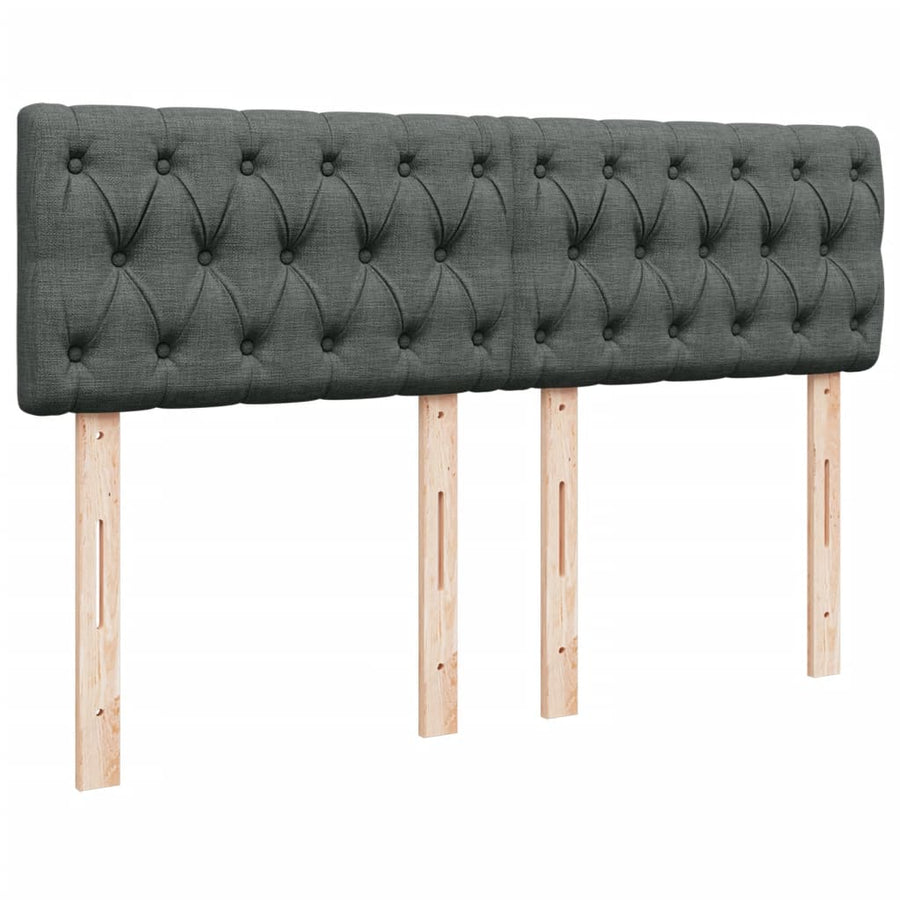 Boxspring met matras stof donkergrijs 160x200 cm