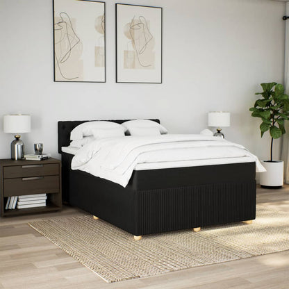 Boxspring met matras stof zwart 160x200 cm