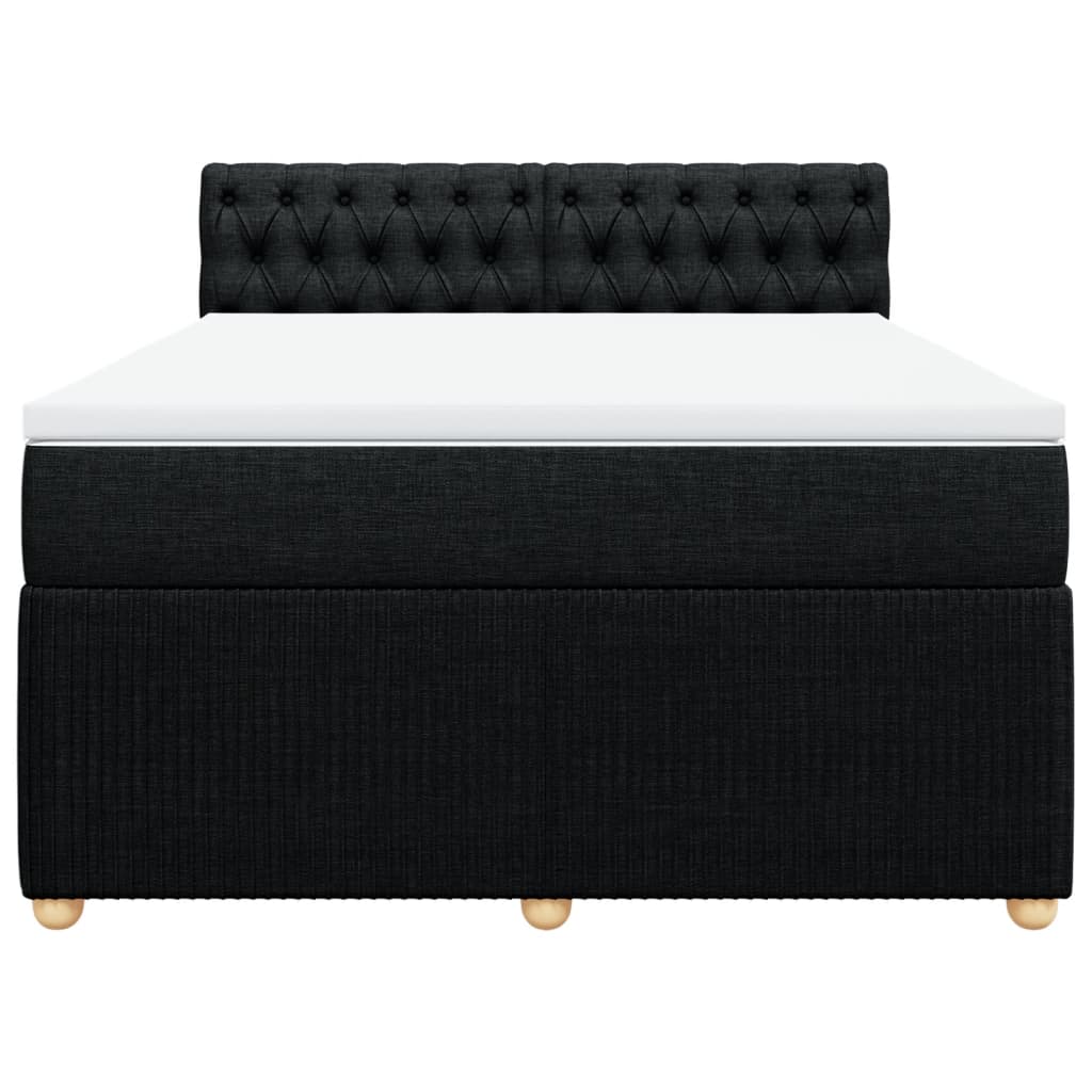 Boxspring met matras stof zwart 160x200 cm