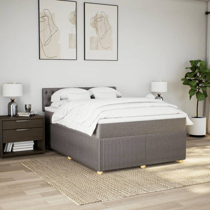 Boxspring met matras stof taupe 160x200 cm