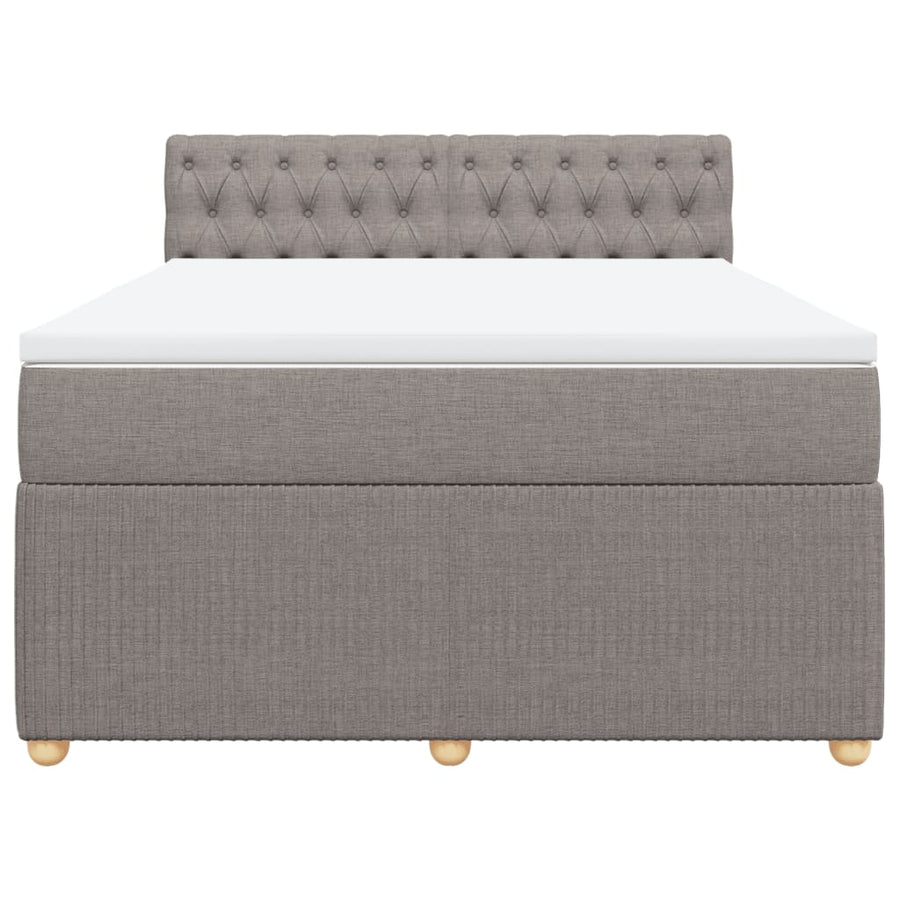 Boxspring met matras stof taupe 160x200 cm