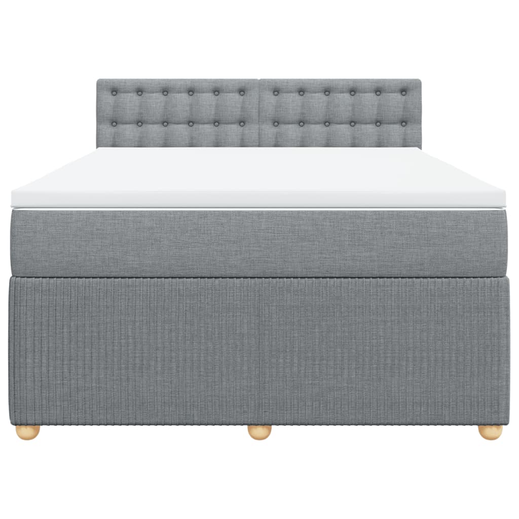 Boxspring met matras stof lichtgrijs 160x200 cm