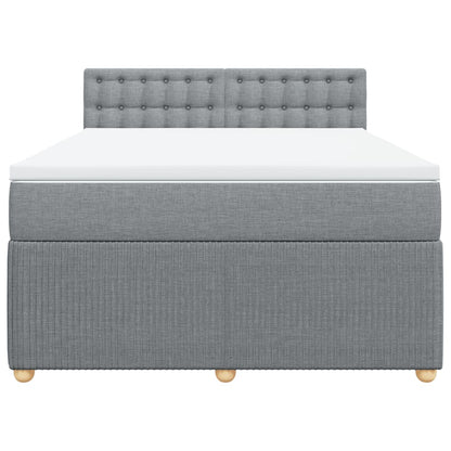 Boxspring met matras stof lichtgrijs 160x200 cm
