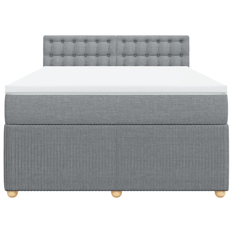 Boxspring met matras stof lichtgrijs 160x200 cm