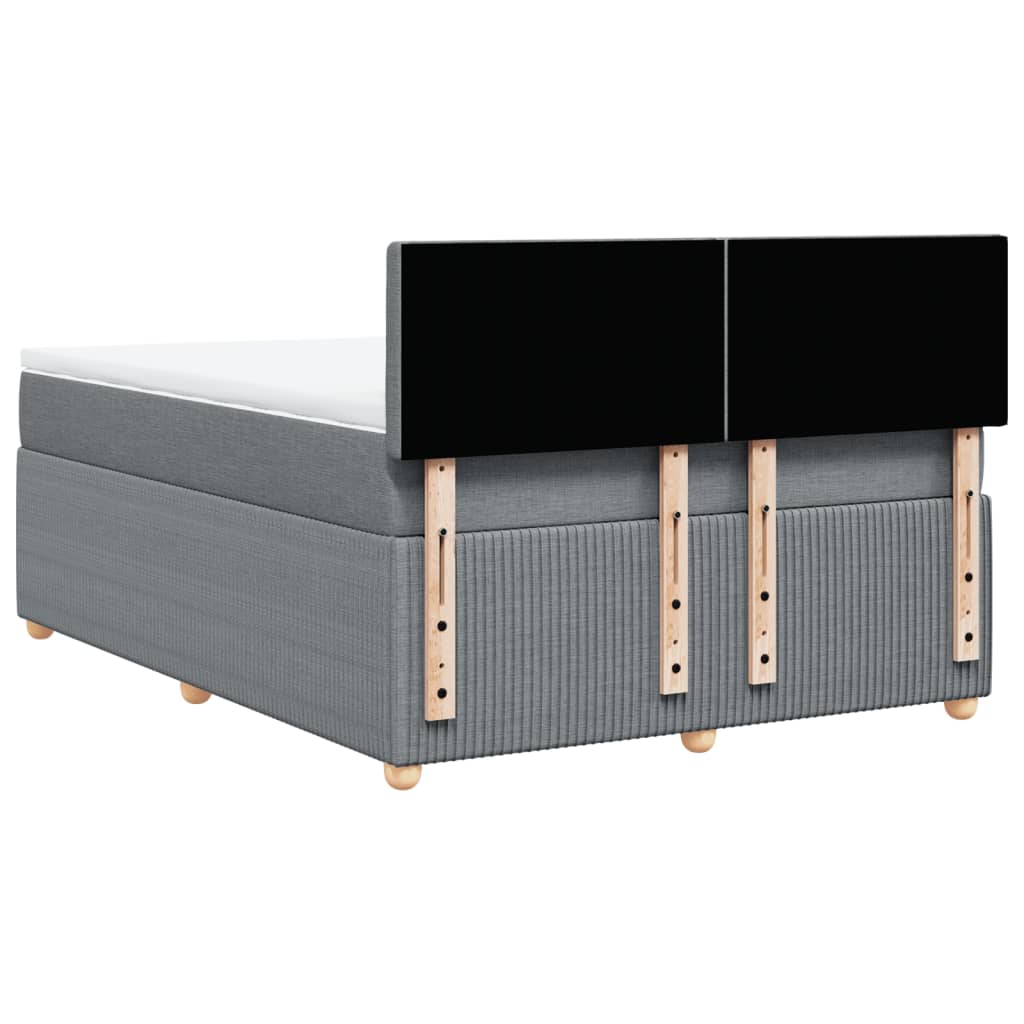 Boxspring met matras stof lichtgrijs 160x200 cm