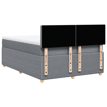 Boxspring met matras stof lichtgrijs 160x200 cm