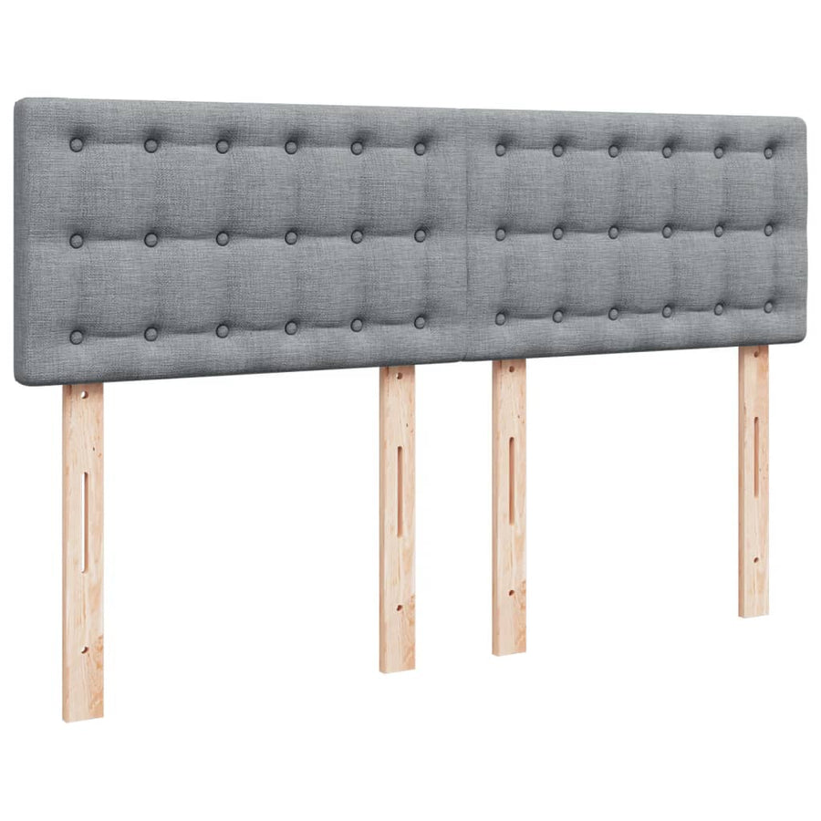 Boxspring met matras stof lichtgrijs 160x200 cm