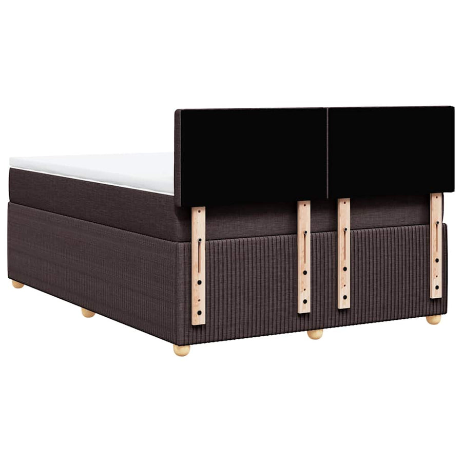 Boxspring met matras stof donkerbruin 160x200 cm